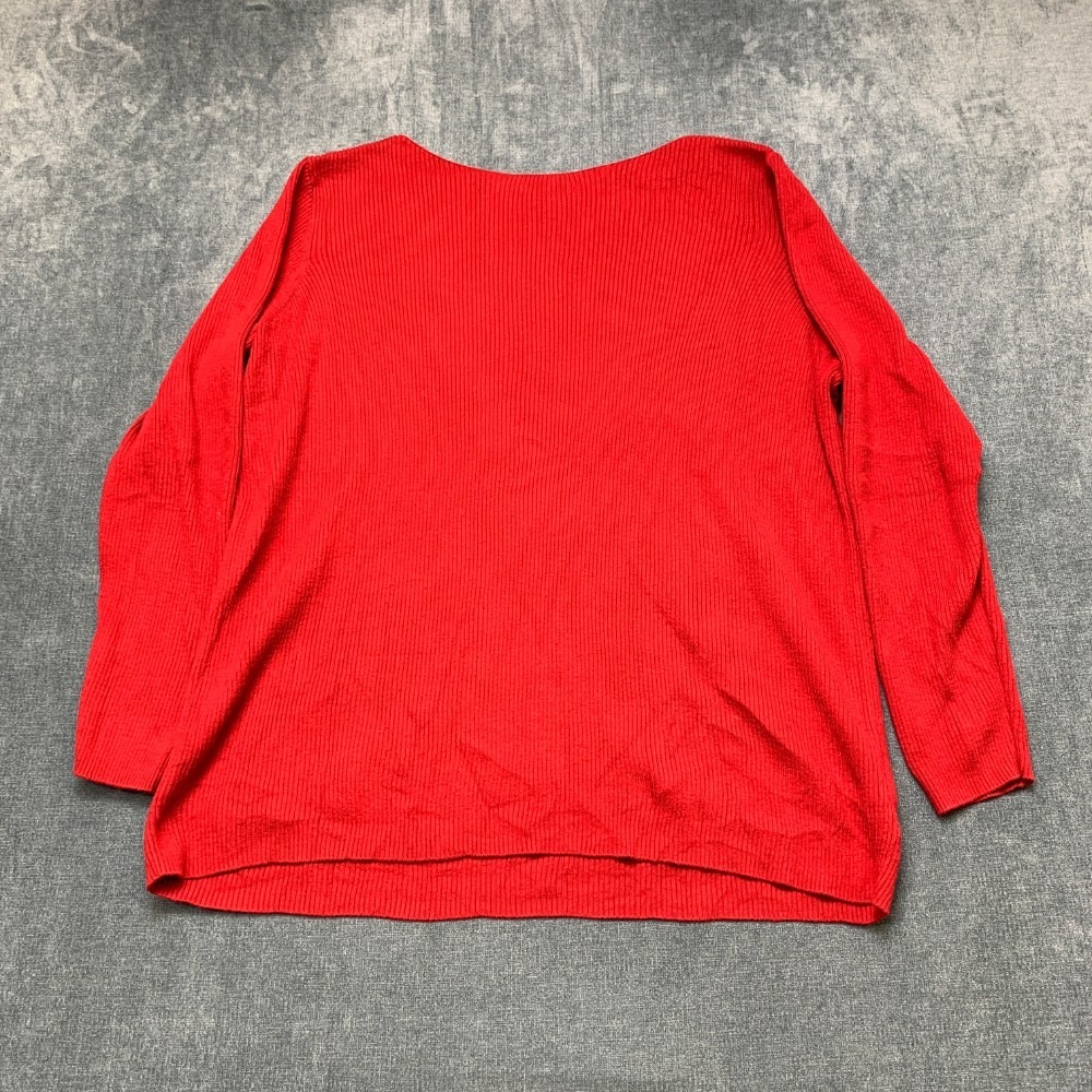 Gap Sweater Womens XL Red Apple Cotton Ribbed Knit Long Sleeve Winter Wear Cozy
